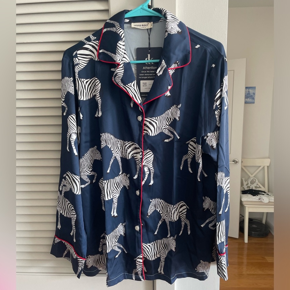Navy Zebra Print Pajamas